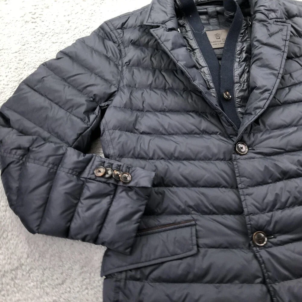 Massimo Dutti Blazer Mens Medium Blue Feather Down Puffer Sport Coat Jacket